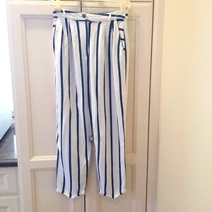 Topshop Blue & White Striped Pants